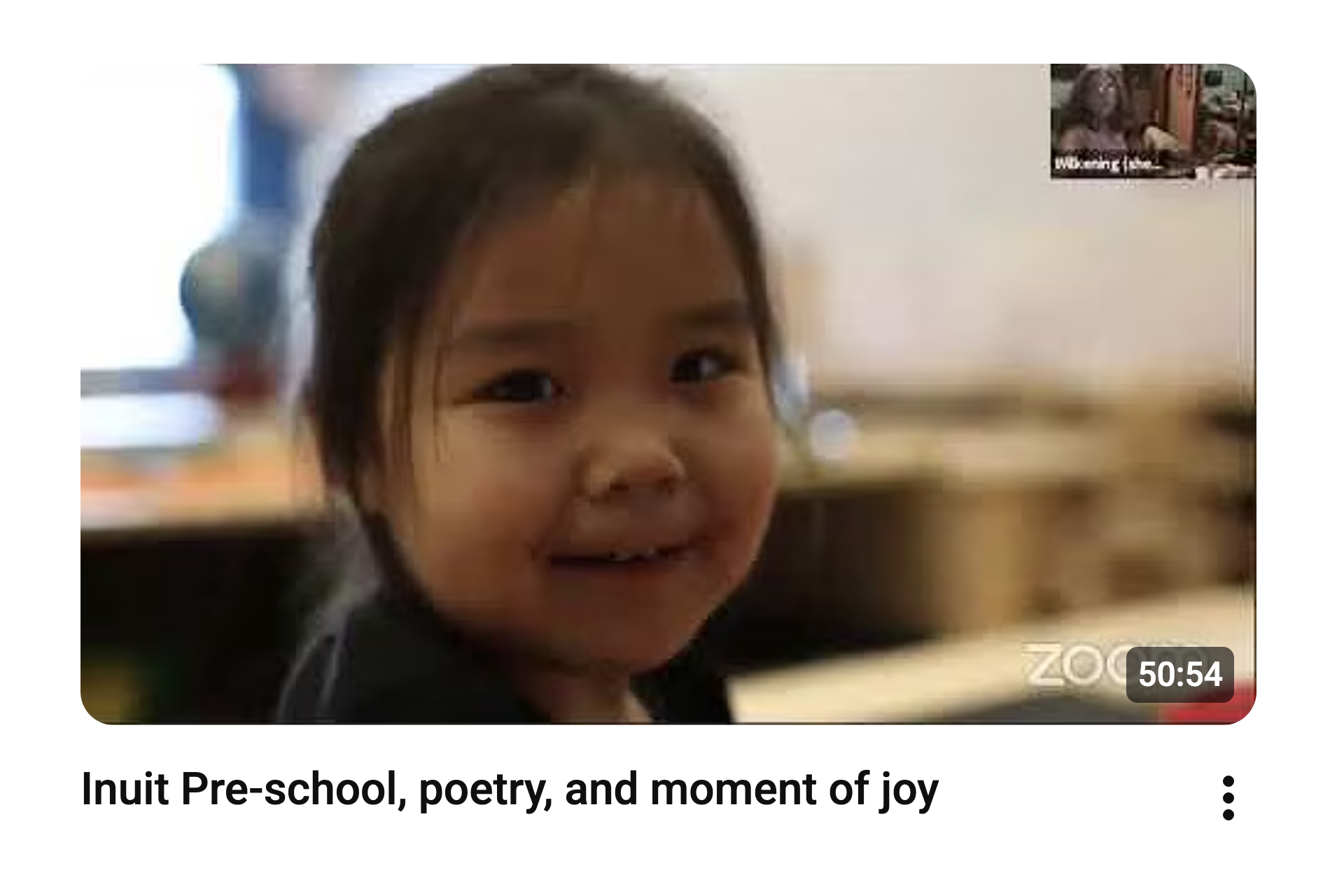 Inuit Pre-school, poetry, and moment of joy